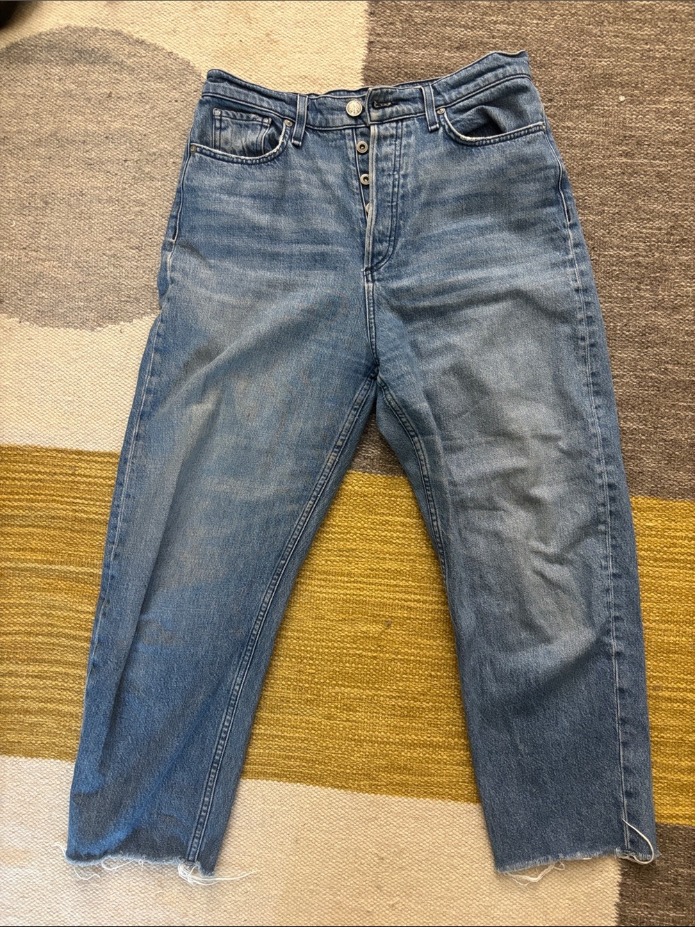 rag & bone Light Blue Button-Fly Denim Jeans
